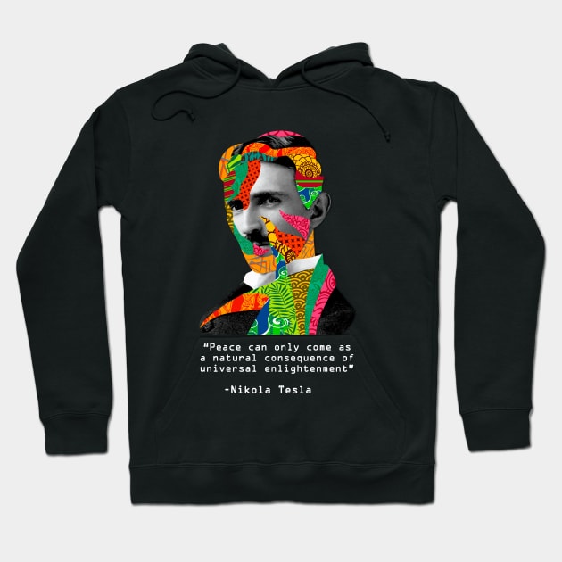 Nikola Tesla Prints Collage Hoodie by Nirvanax Studio